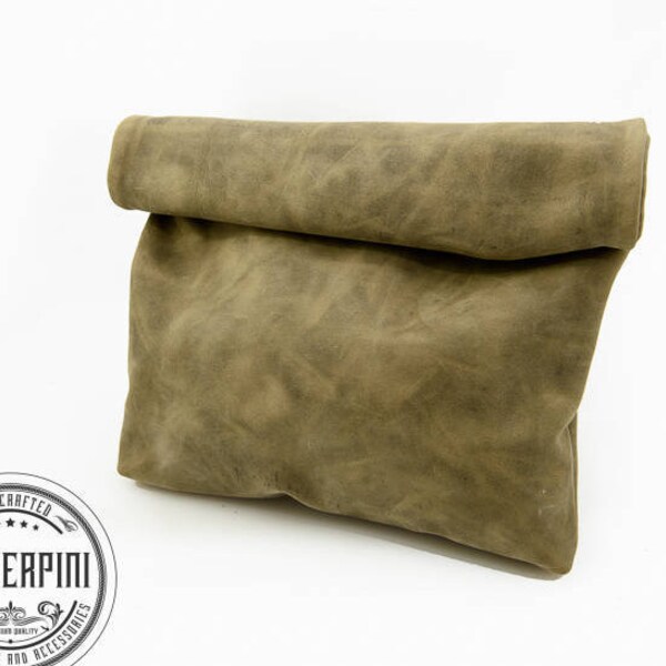 Leather Lunch Bag Etsy