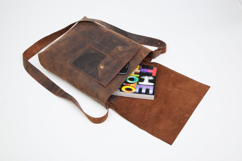 OOAK Sturdy Leather Messenger Bag Handmade With Rustic Etsy