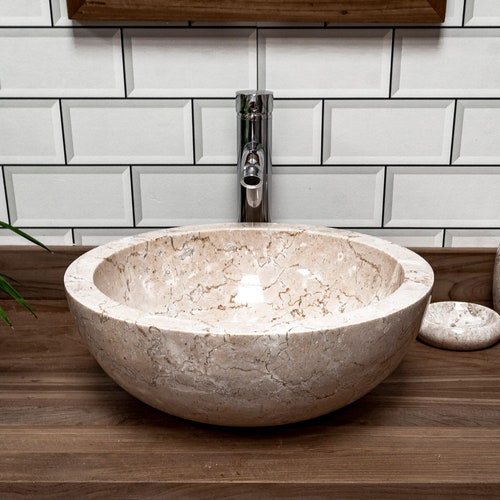 Grey Full Polished Stone Vessel Sink. 40 X 15cm. Etsy