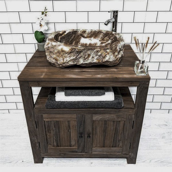 Reclaimed Teak Washstand with Cupboard