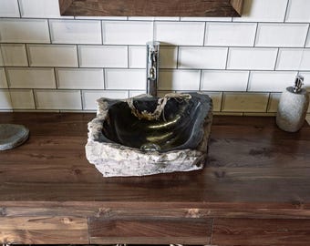 Petrified Wood Sink - Natural Stone Bathroom Basin