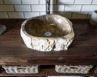 Petrified Wood Sink - No. 119 - 47 x 39 x 15cm