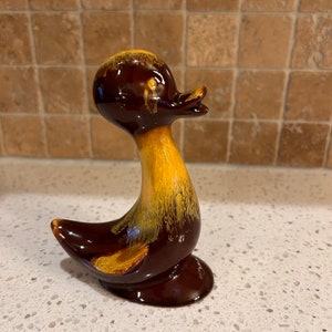 Blue Mountain Pottery Baby Ente Entchen Braune Glasur BMP Kanadische Keramik Tierfigur