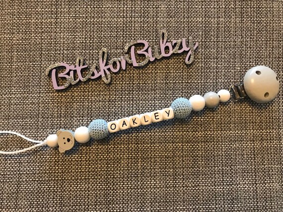 Personalised Baby Dummy Clip//Landau Charme//Porte-Clés Fille//Garçon Cadeau Personnalisé