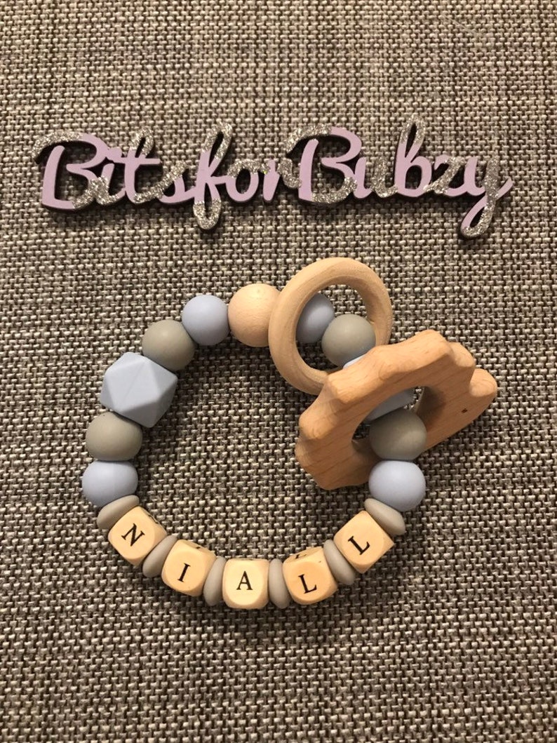 personalised wooden teething ring
