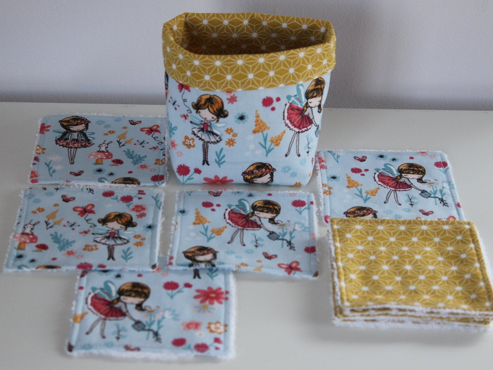 Set de 10 toallitas lavables y cesta de almacenamiento Aseo | Etsy