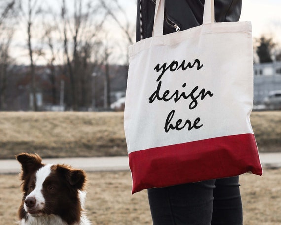 Red bottom tote bag sale