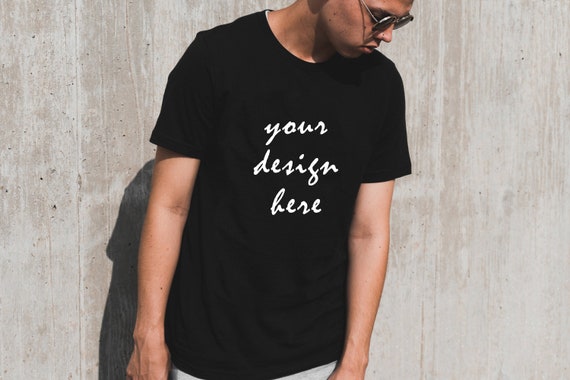 Mockup Herren Schwarz T Shirt Bekleidung Jpg Download Etsy