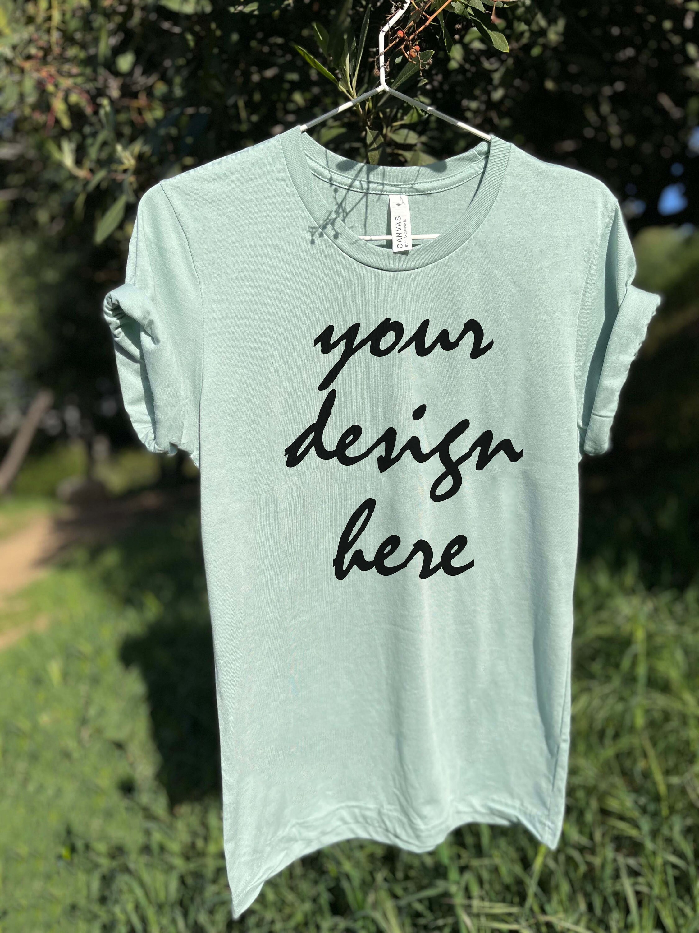 Blue Bella Canvas 3001 T-shirt Mockup 
