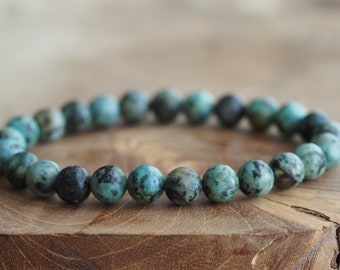 Bracelet homme turquoise africain - bracelet turquoise - pierre semi-précieuse - bracelet homme - bracelet homme - bracelet cool - élastique