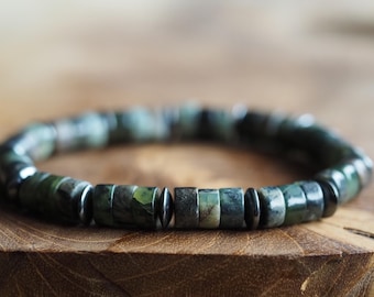 Bracciale Shamballa In Ematite Realizzato Con Perline Rotonde Naturali Per Bracciale Protettivo Da Uomo, Stile Trendy Ed Elegante - Italia - Foto 8