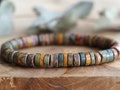 Picasso Jasper men's bracelet in 8mm disc beads with coconut in natural tones product logo