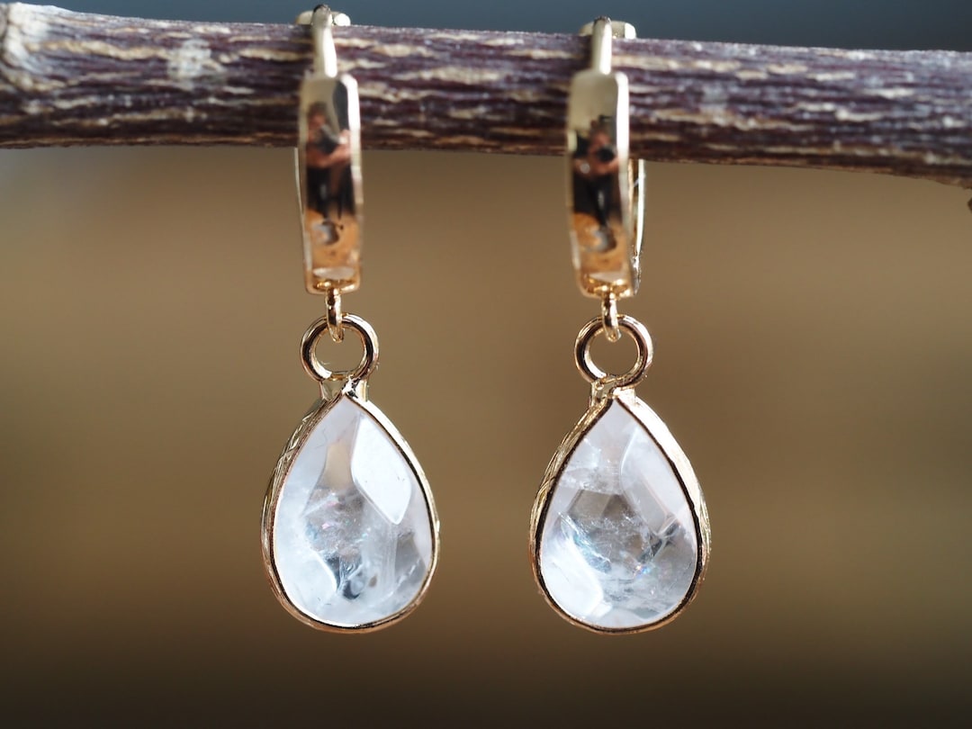 Boucles D'Oreilles Vintage VAUBEL En Pierres Semi-Précieuses Plaquées Or 14 Carats - Occasion