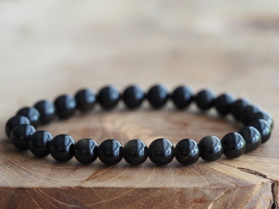 New Pixiu Feng Shui Beads Bracelet Obsidian Stone Bracelet - 12mm-Obsidian-Green  / black | Bracelets for men, Obsidian bracelet, Mens beaded bracelets