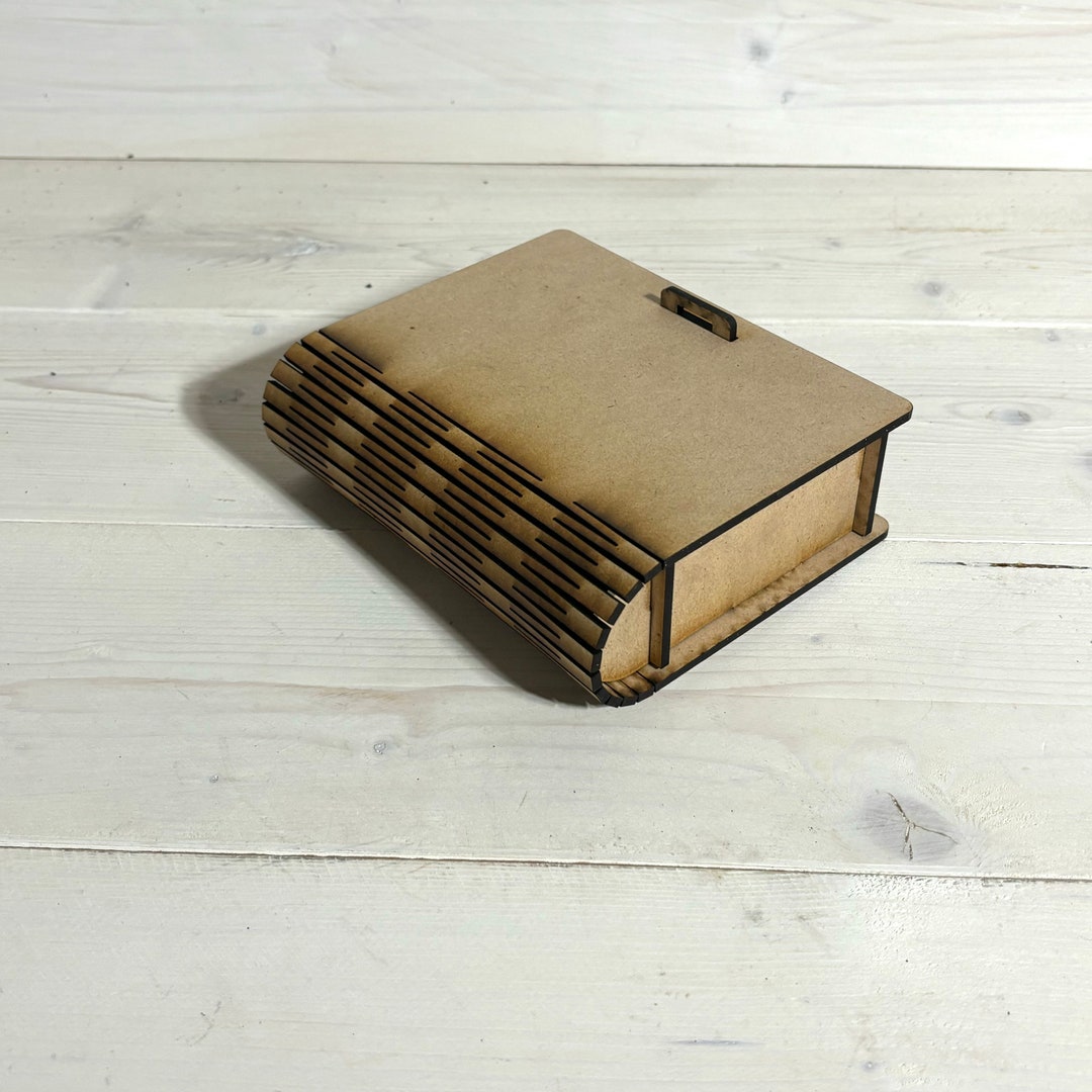 Wooden Book Box, MDF Book Box, Laser Cut Book Box, Decorative Book Box