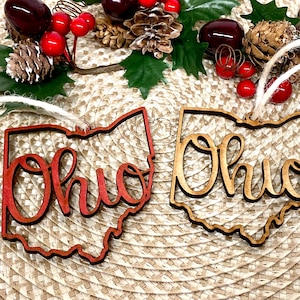 Ohio Ornament, Wooden Ornament, State Ornament