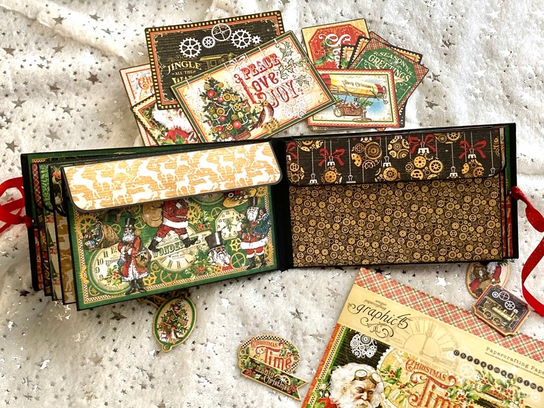 Graphic 45 Christmas Time Christmas Card Keeper Album Tutorial Etsy