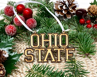 College Ornament, Wooden Ornament, University Ornament, Ohio State Ornament, Ohio State University