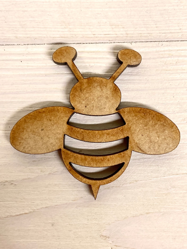 Bee Embellishments Wooden Bees Wooden Embellishments Summer Etsy