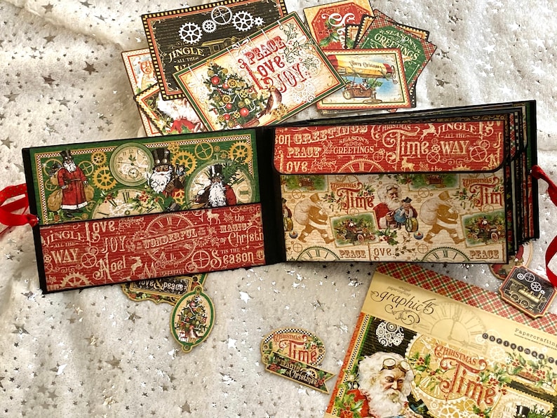 Graphic 45 Christmas Time Christmas Card Keeper Album Tutorial Etsy