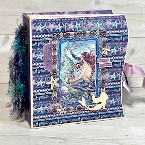 Graphic 45 Make A Splash Mini Album Tutorial, Beach Mini Album Tutorial, Beach Scrapbook Tutorial, Mermaid Mini Album Tutorial