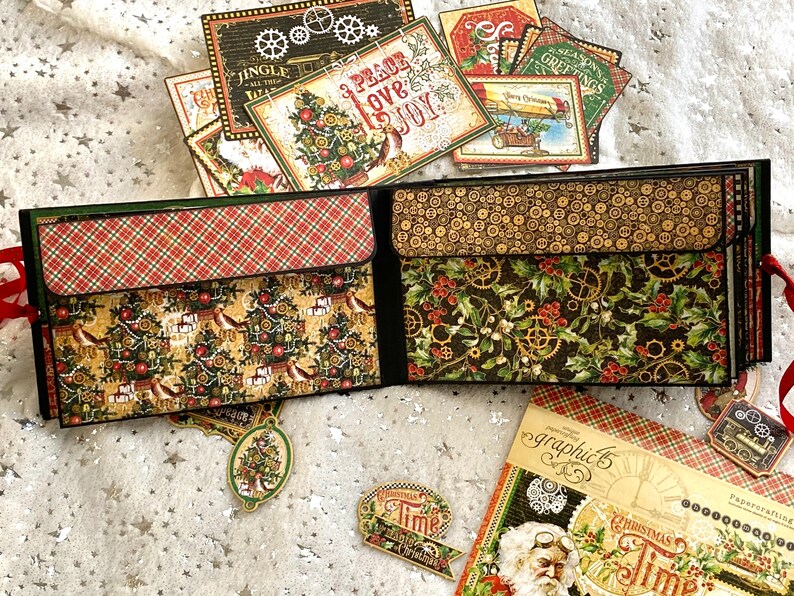 Graphic 45 Christmas Time Christmas Card Keeper Album Tutorial Etsy