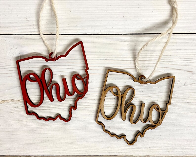 Ohio Ornament, Wooden Ornament, State Ornament Etsy