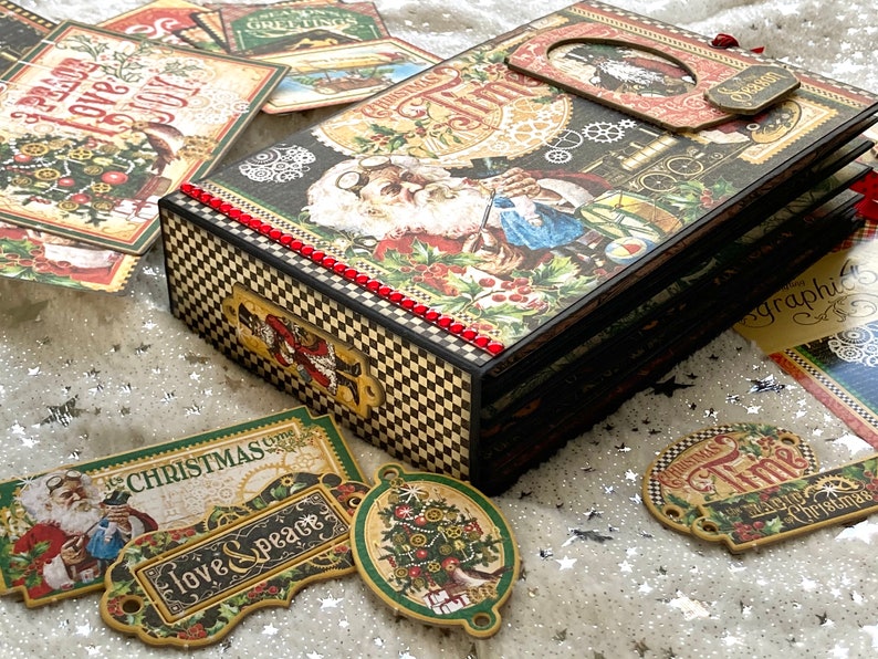 Graphic 45 Christmas Time Christmas Card Keeper Album Tutorial Etsy