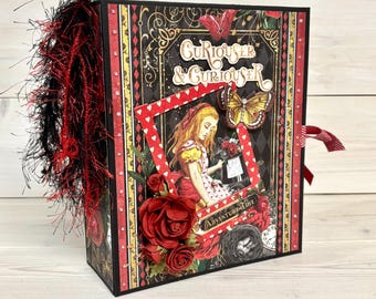 Graphic 45 Curiouser & Curiouser Mini Album Tutorial (PDF)