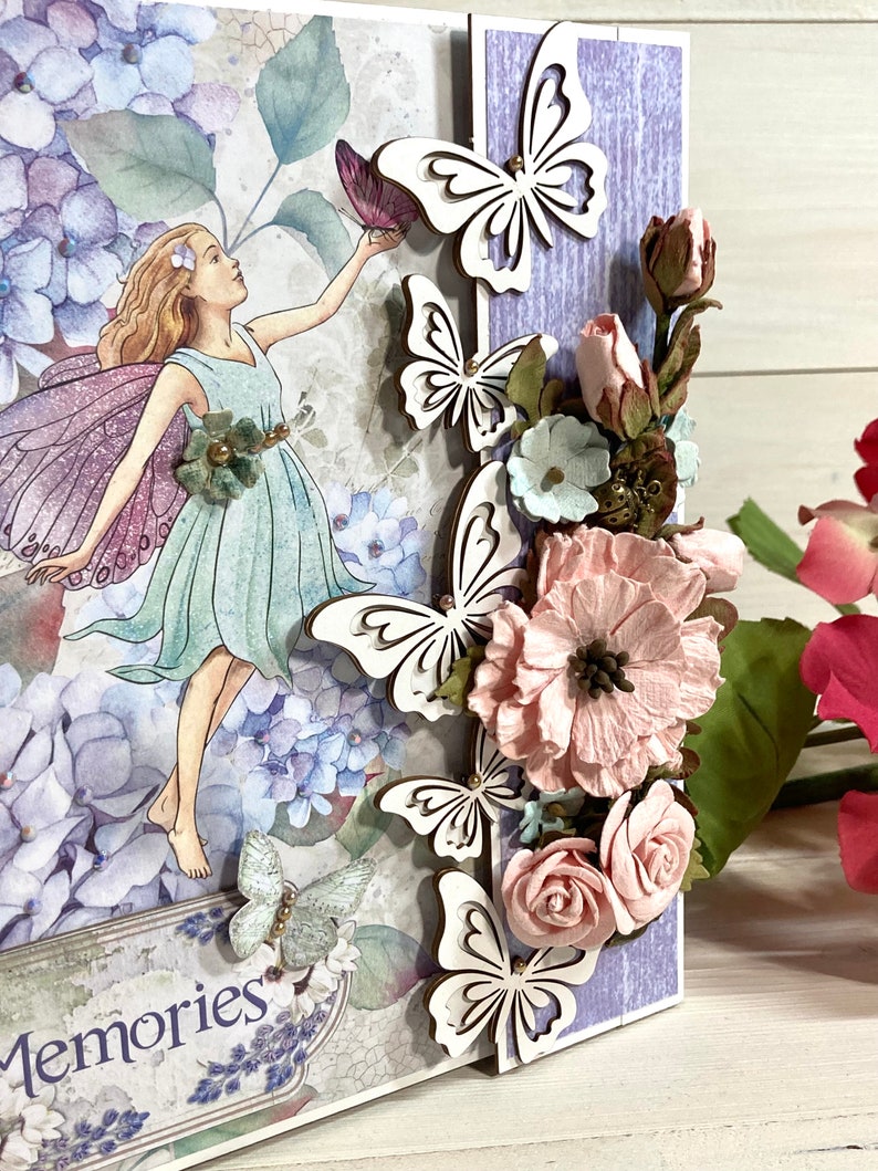 Chipboard Album Cover for Mini Album or Journal, Butterfly Chipboard