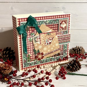 Tutorial de miniálbum de Cartas a Papá Noel (Graphic 45), miniálbum navideño, álbum de recortes navideño, miniálbum de Papá Noel