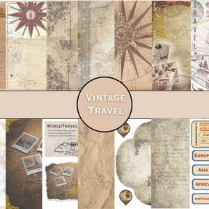 Vintage Travel Journal Kit: Scrapbook Ephemera (Digitaler Download)