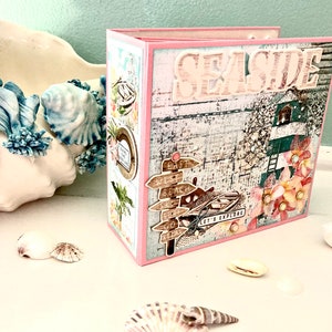 Tutorial mini album, Tutorial mini album semplice vintage costiero, Tutorial mini album da spiaggia