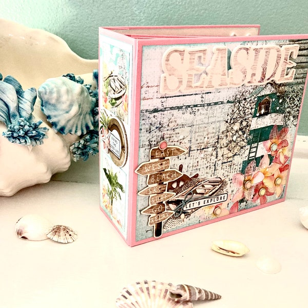 Tutoriel de mini album, Tutoriel de mini album côtier vintage simple, Tutoriel de mini album de plage