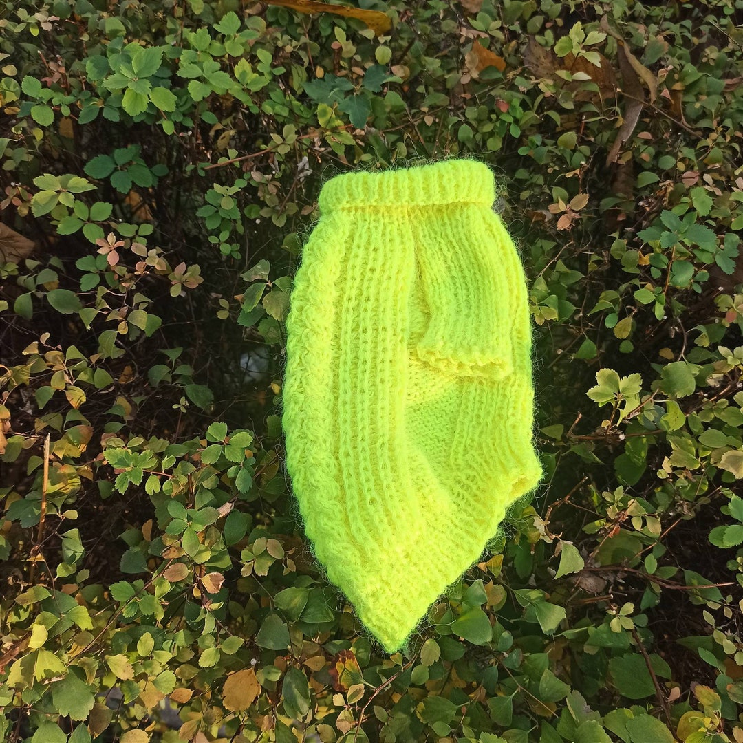 Neon Green Knit Dog Sweater Neon Yellow Dog Clothes Etsy