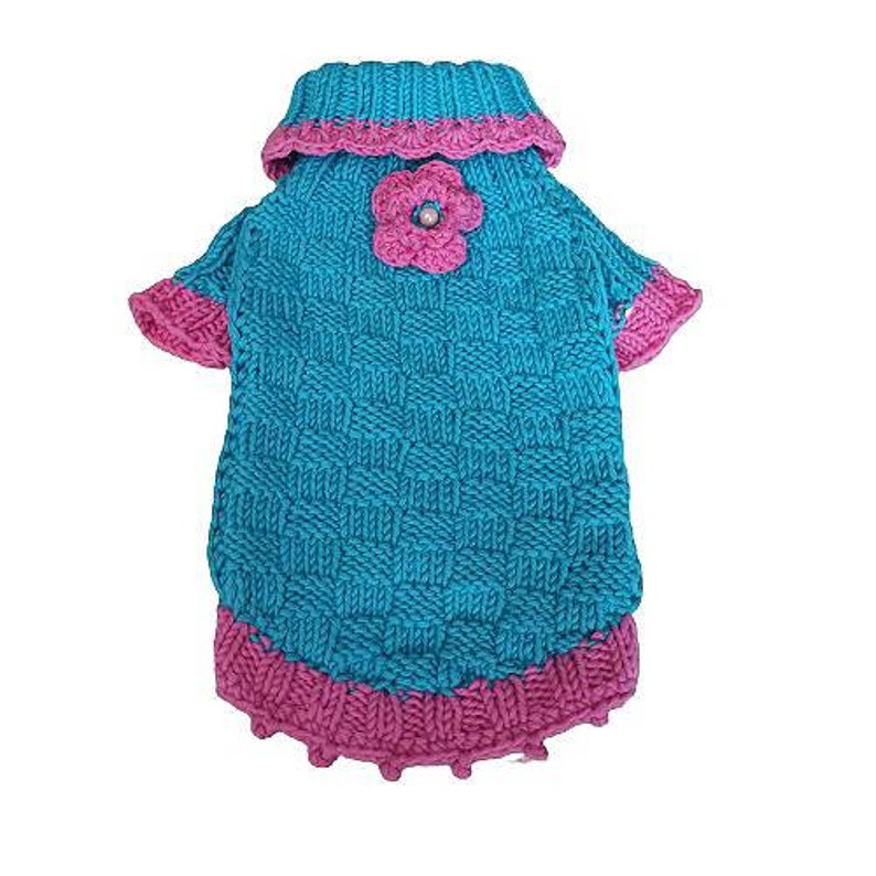 Blue Knit Dog Sweater Cotton Dog Clothes Blue Dog Coat Dog Etsy