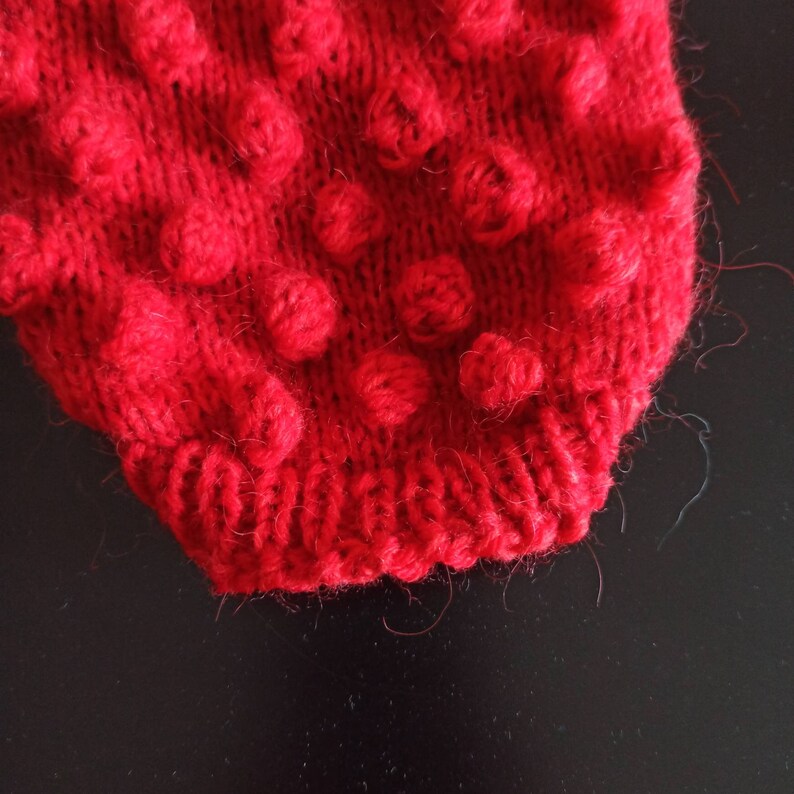 Knit Dog Sweater, Red Dog Clothes, Chihuahua Dog Coat, Dog Jacket