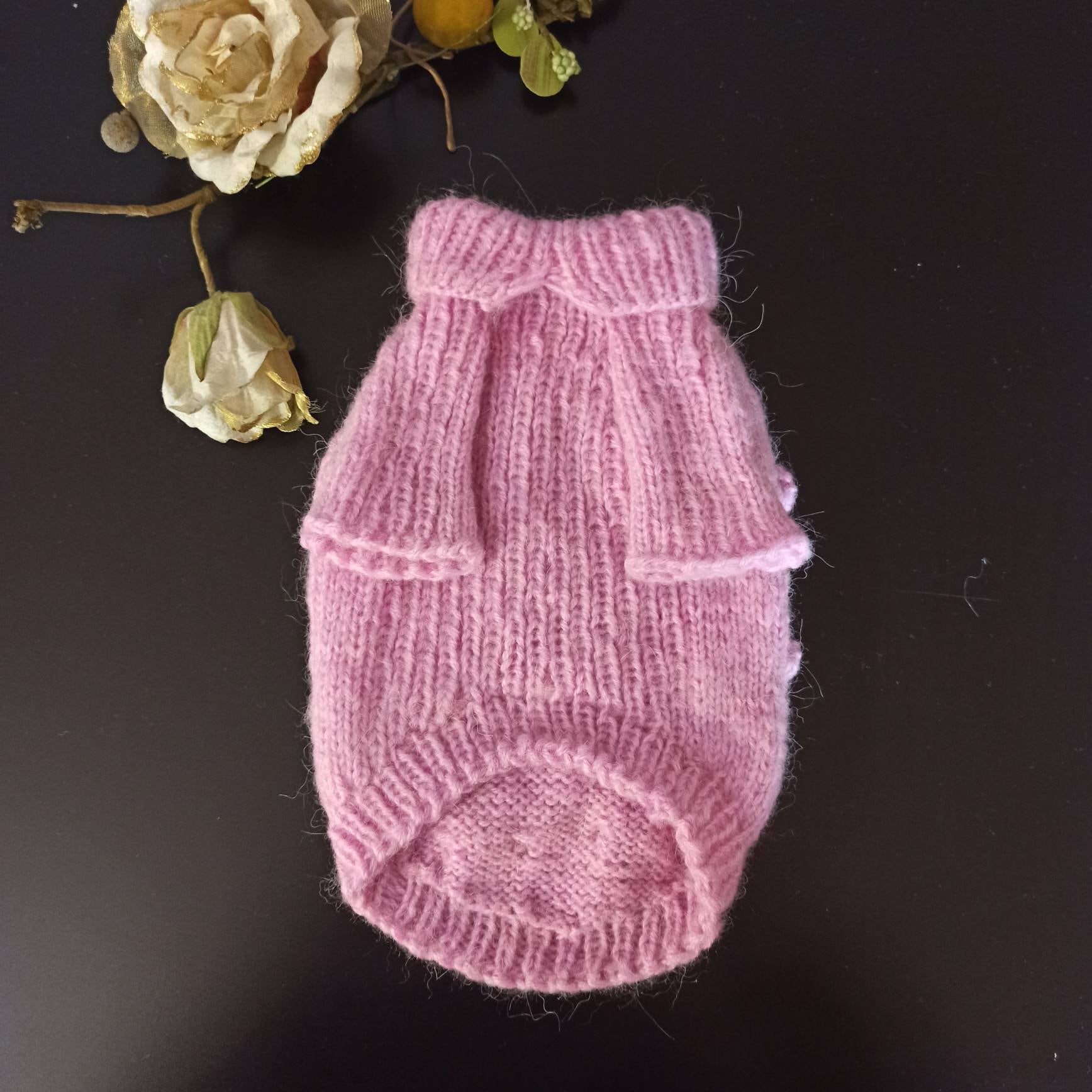 Knit Dog Sweater, Dusty Pink Dog Clothes, Chihuahua Dog Coat, Rose Cat