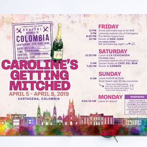 NEW!! Bachelorette Itinerary - Colombia themed