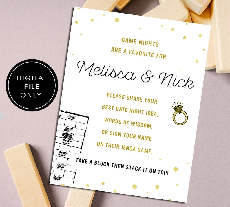 Jenga Bridal Shower Sign · Game Night - Etsy