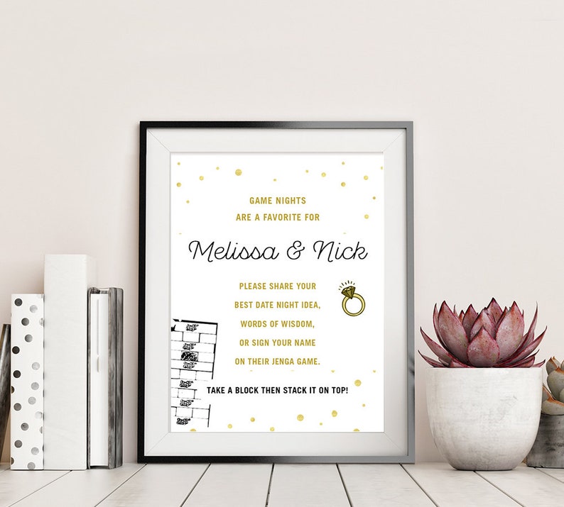 Jenga Bridal Shower Sign · Game Night - Etsy