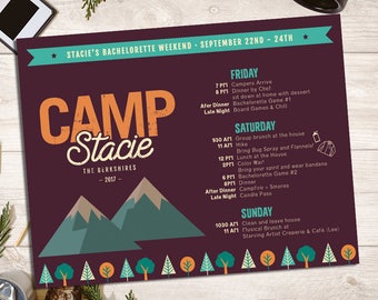 Bachelorette Camp Itinerary