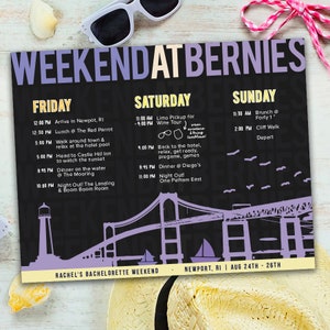 Bachelorette Itinerary - NEWPORT nautical themed