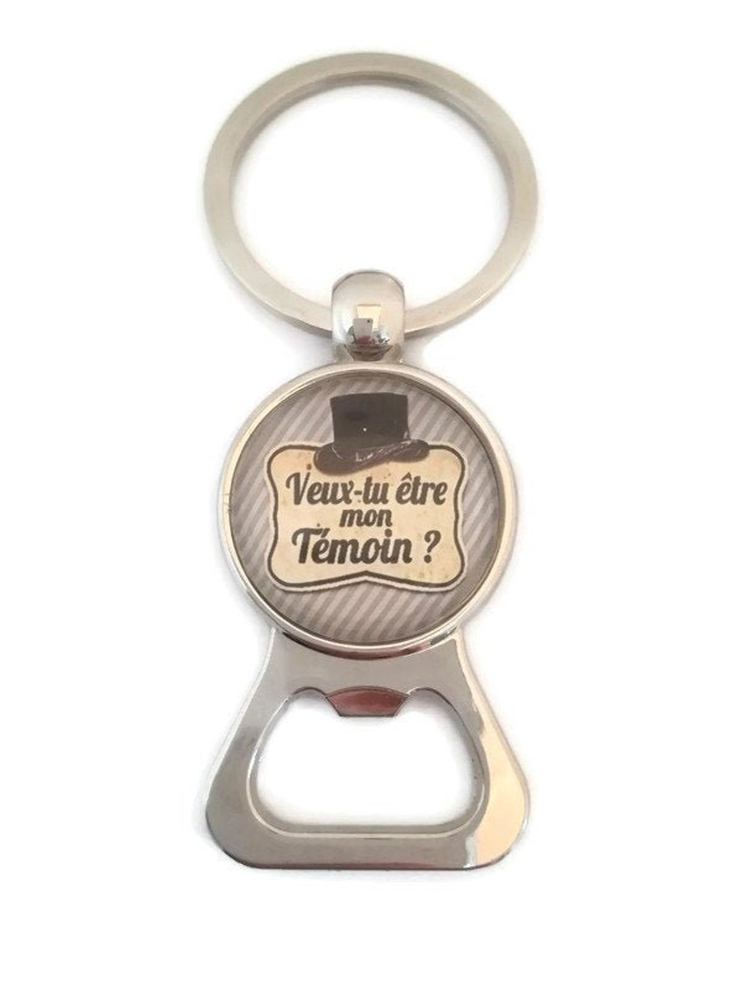 Accessoire Mariage Personnalisé Porte-clé Décapsuleur "Veux-tu être Mon Témoin ?" - Cadeau Mariage Original Fabriqué En France Accessoire EVJF EVG
