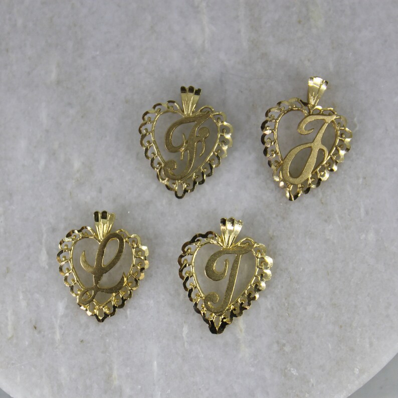 Heart initial charm Clearance