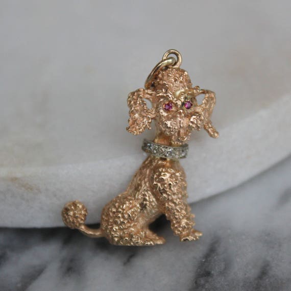 gold poodle pendant