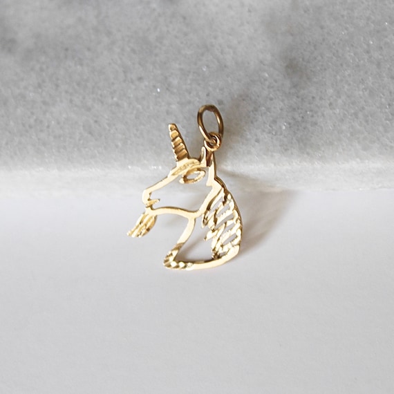 10k Gold Unicorn Charm | Vintage 10k Yellow Gold … - image 1