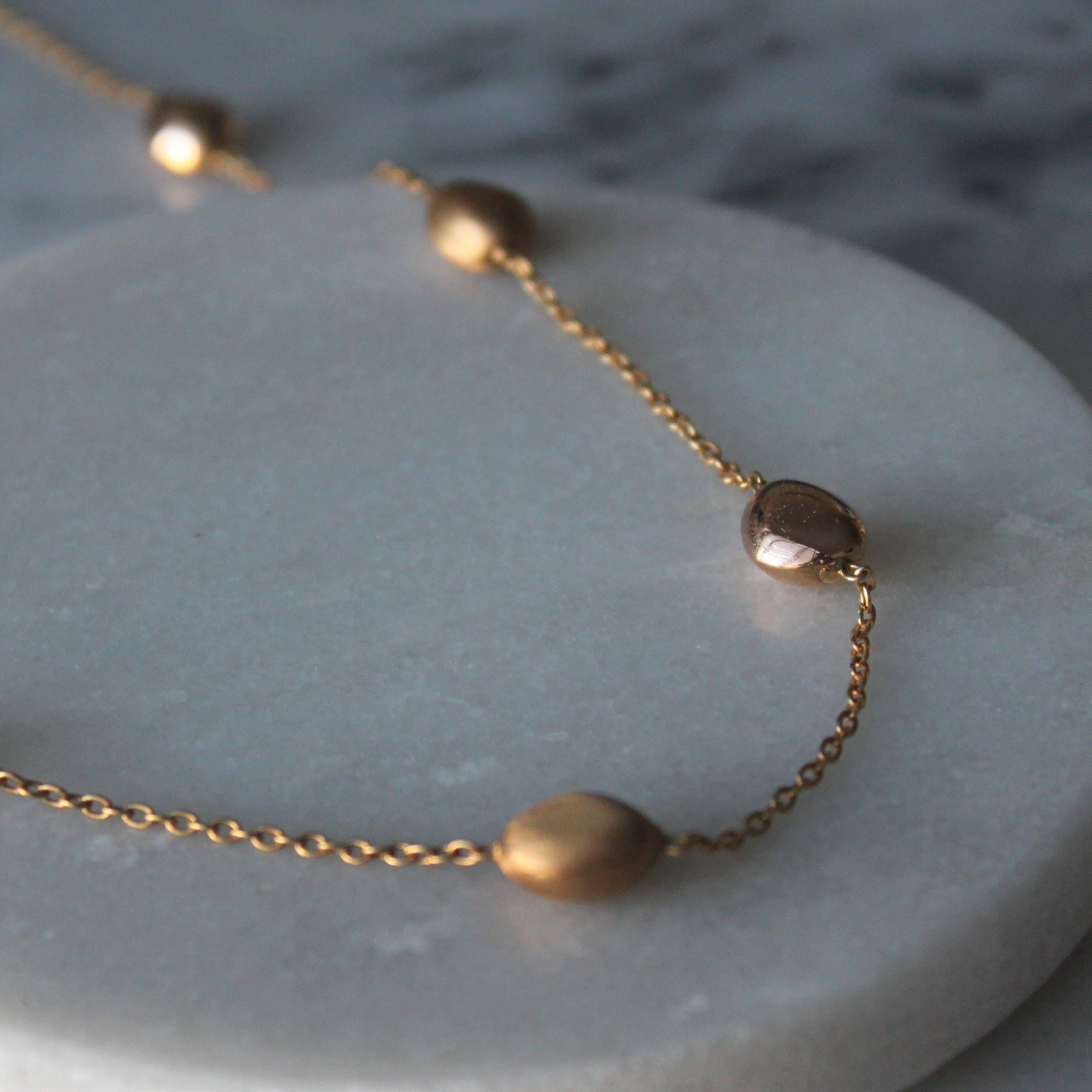 14k Gold Bead Necklace Vintage 14k 