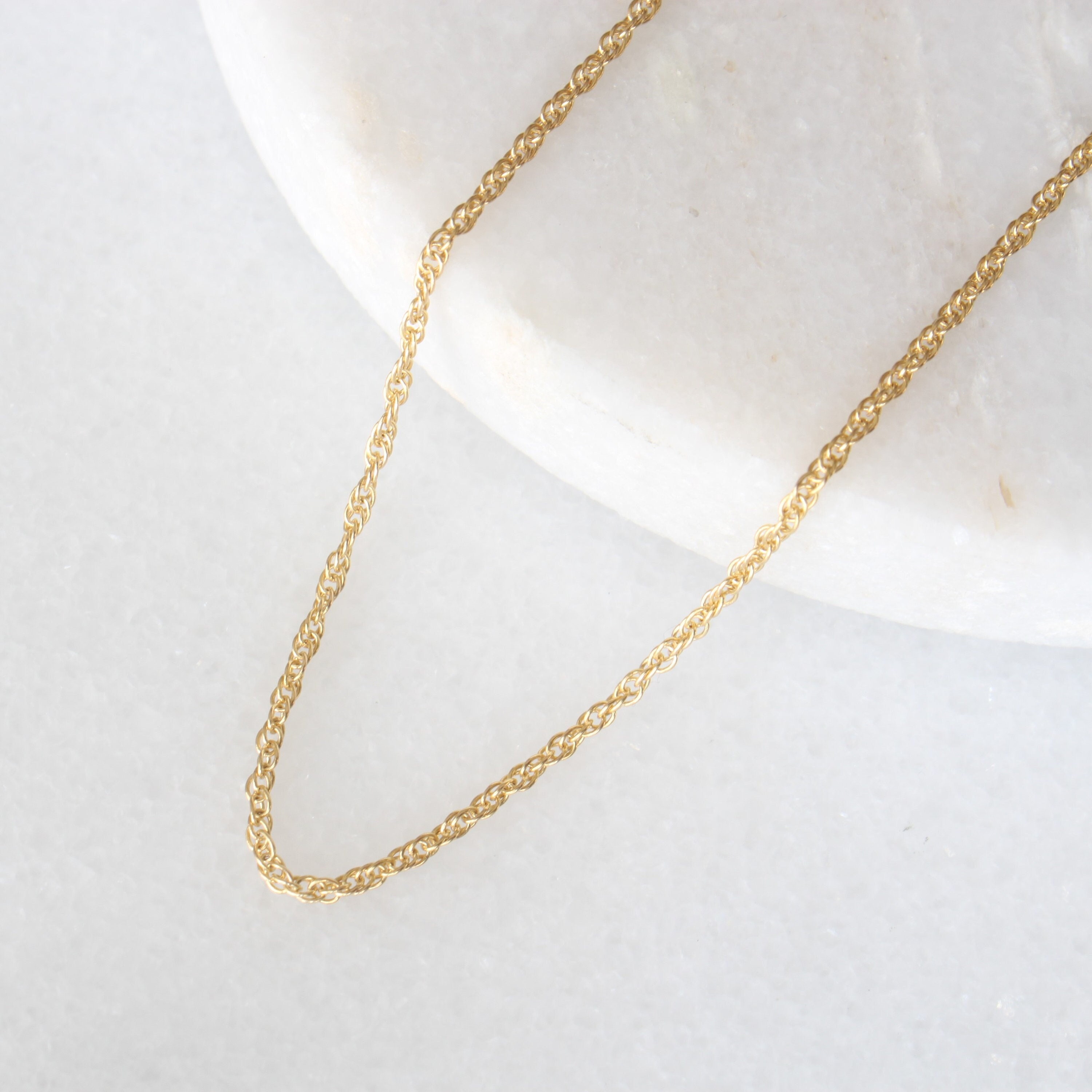 14k Yellow Gold Classic Solid Rope Chain Necklace 14k Yellow Gold Classic Solid Rope Chain Necklace