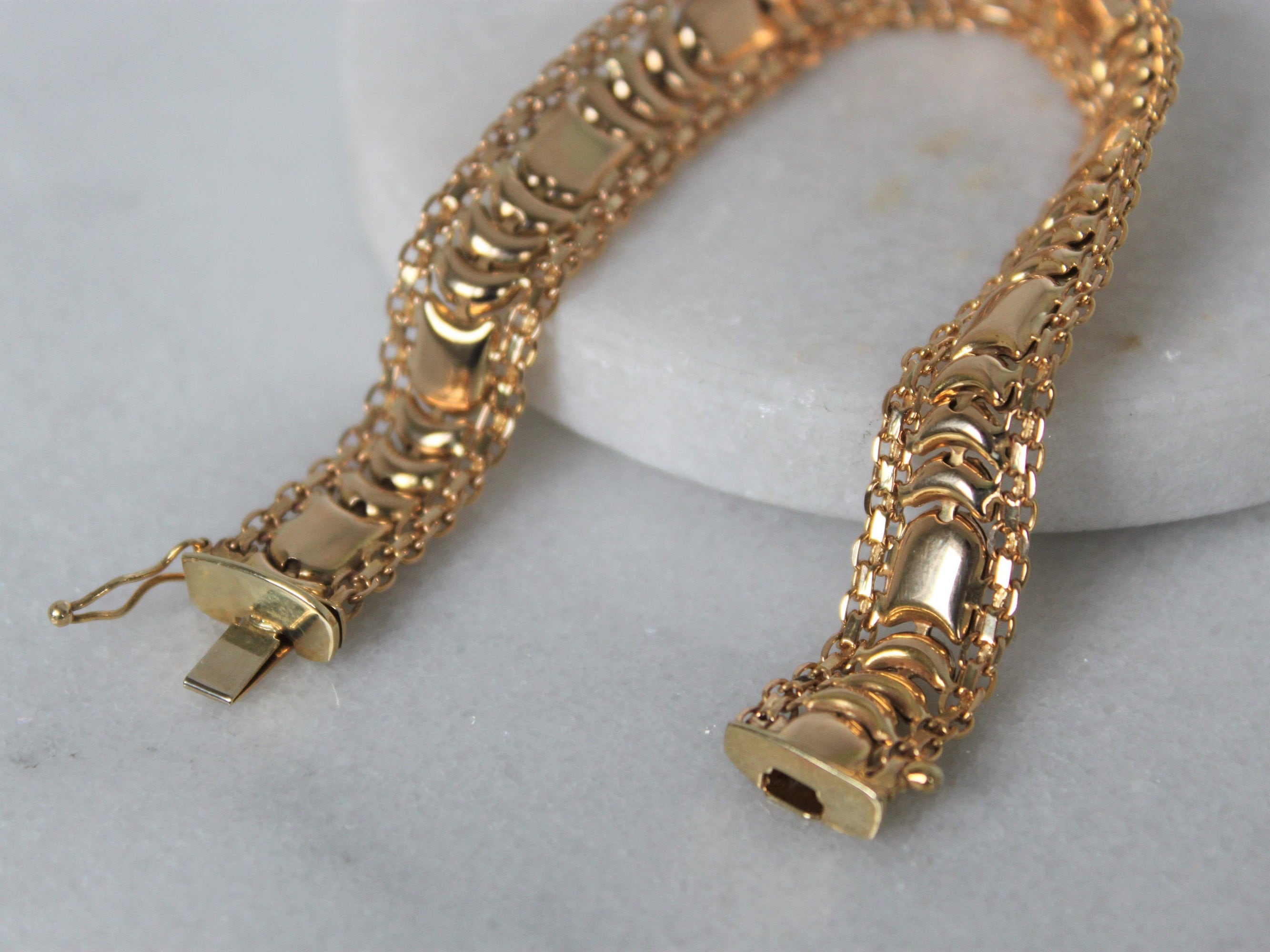 14k Bismark Vintage Bracelet Solid 14 Karat Yellow Gold Etsy UK